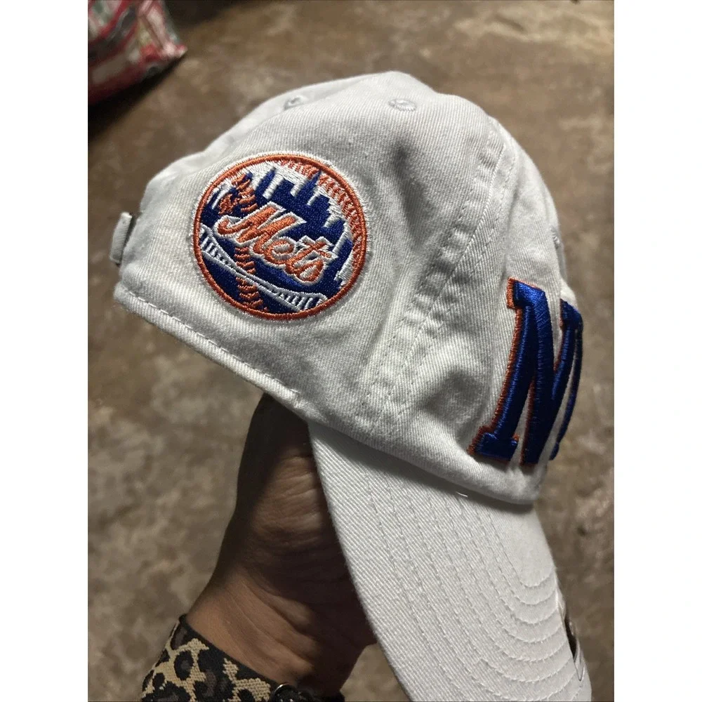 New York Mets Hat Unisex Adjustable Back Logo Cap White MLB Cooperstown Baseball